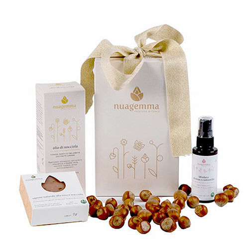 Kit puriviso: idrolato rosa, sapone naturale alla rosa e olio di nocciola